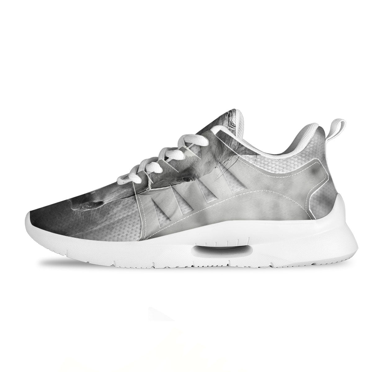 Horse Monochrome Print Tennis Shoes-grizzshop