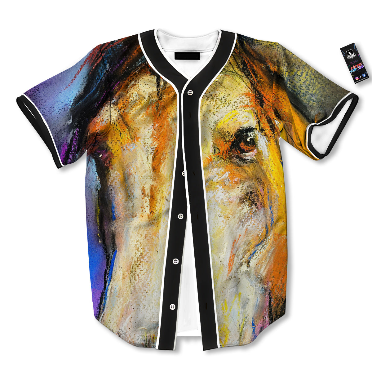 Horse Painting Colorful Print Baseball Jersey-grizzshop
