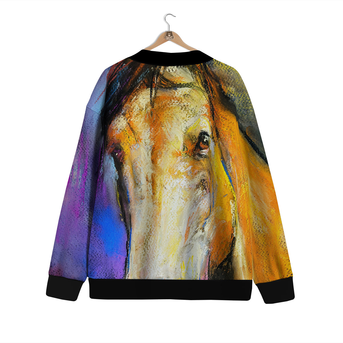Horse Painting Colorful Print Cardigan-grizzshop