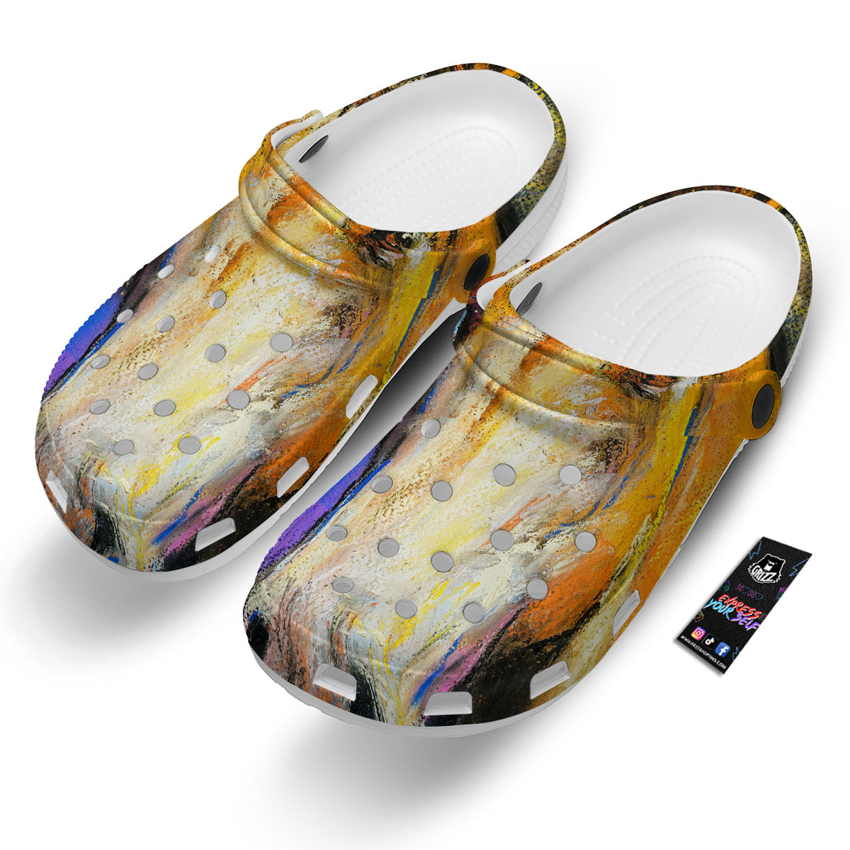 Horse Painting Colorful Print Clog-grizzshop