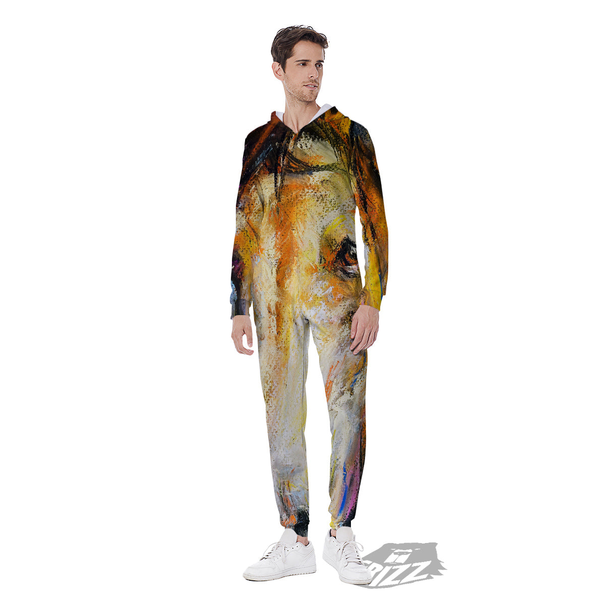 Horse Painting Colorful Print Men's Jumpsuit-grizzshop