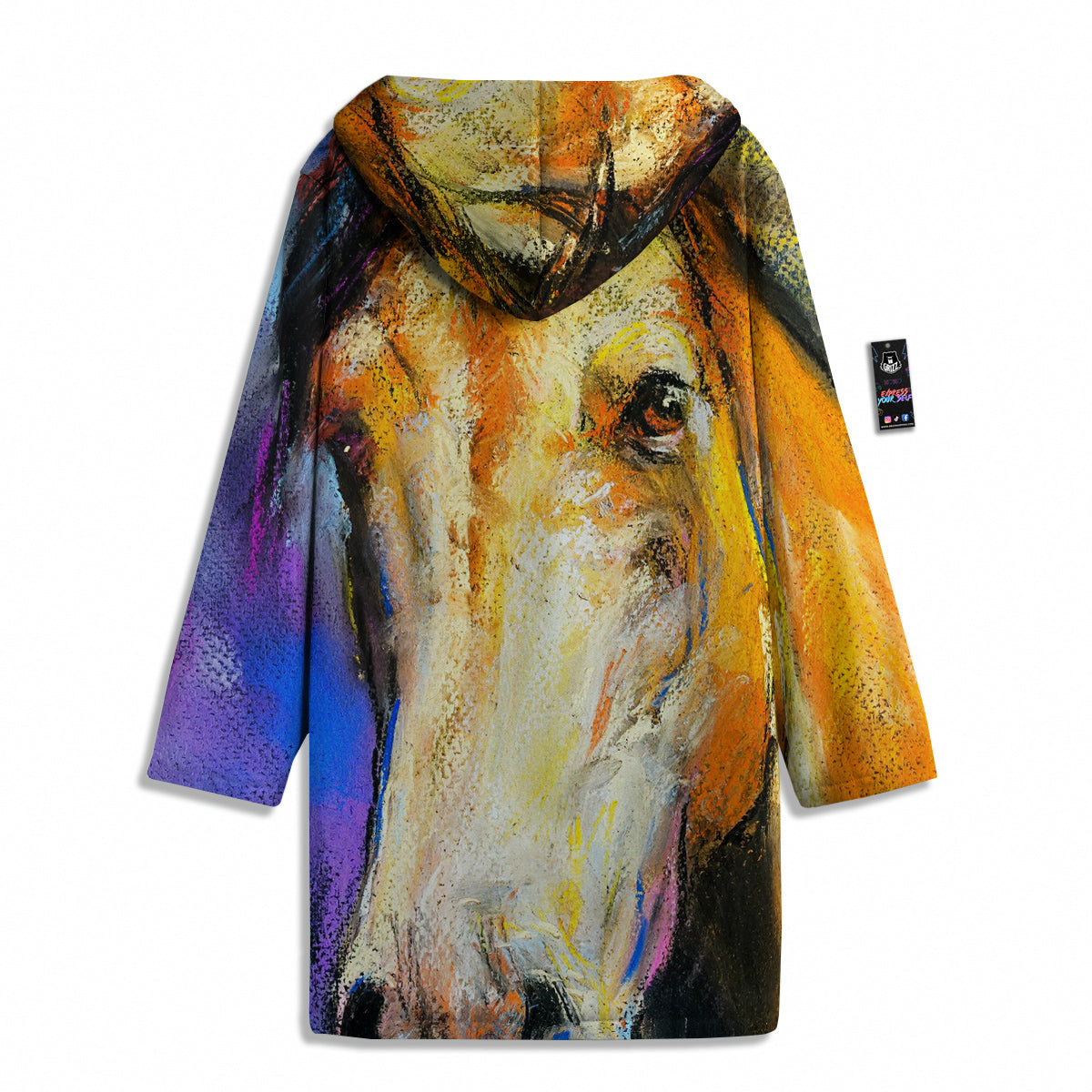 Horse Painting Colorful Print Men's Windbreaker Jacket-grizzshop