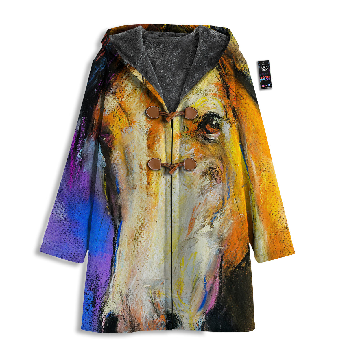 Horse Painting Colorful Print Men's Windbreaker Jacket-grizzshop
