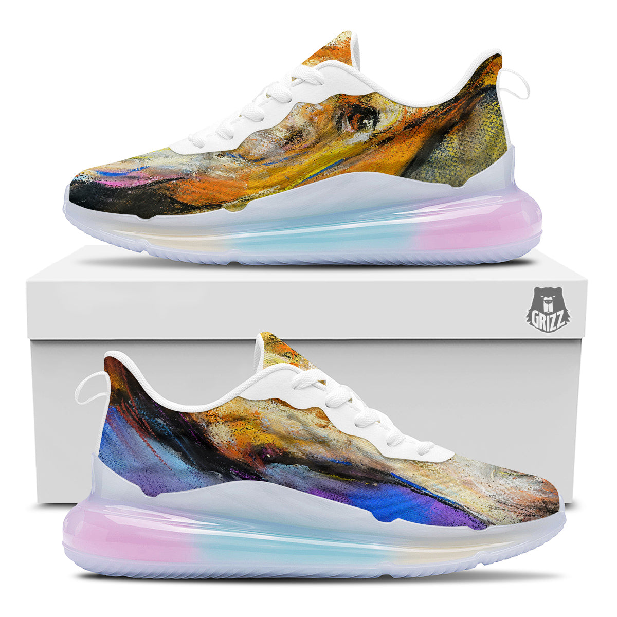 Horse Painting Colorful Print Running Sneakers-grizzshop
