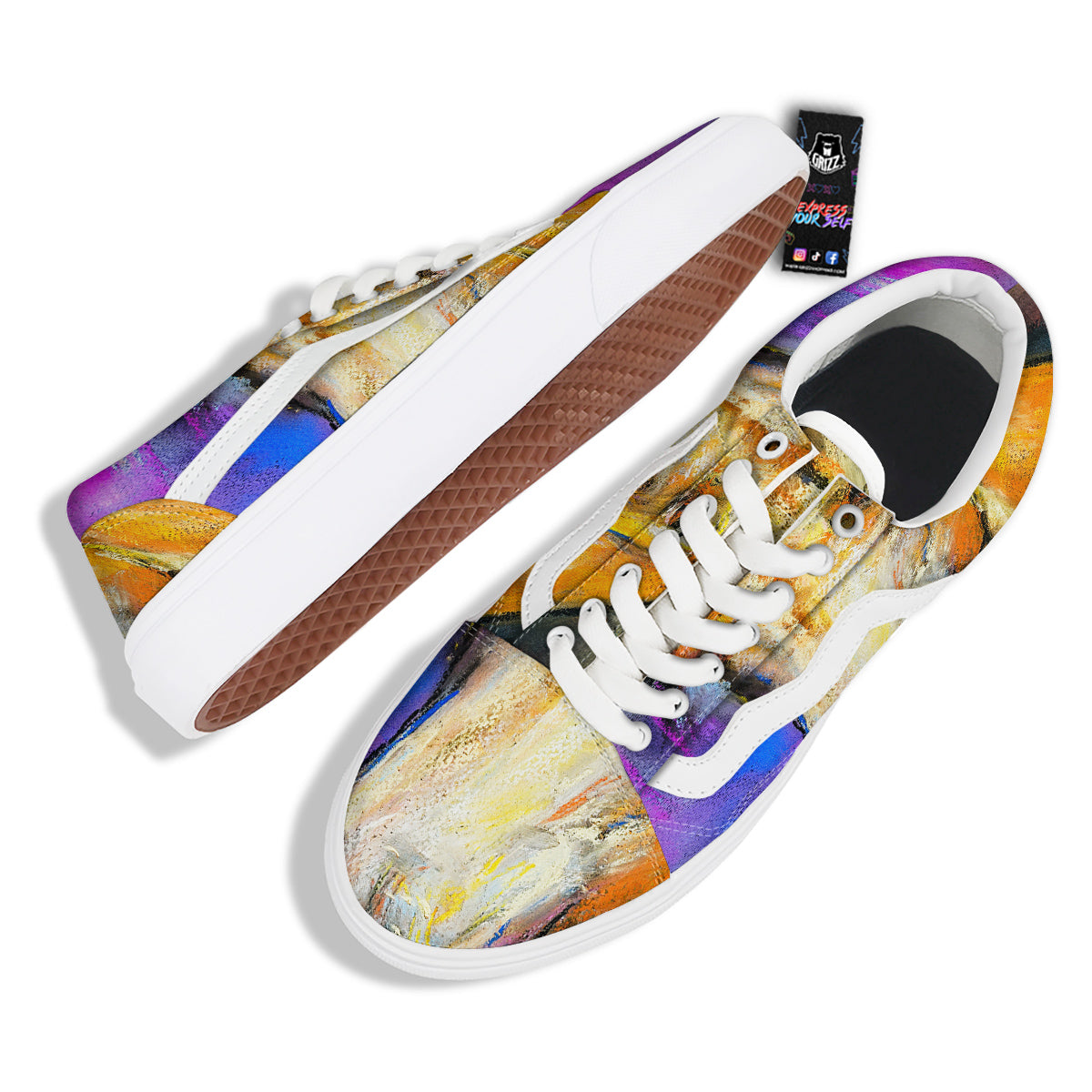 Horse Painting Colorful Print Skate Shoes-grizzshop
