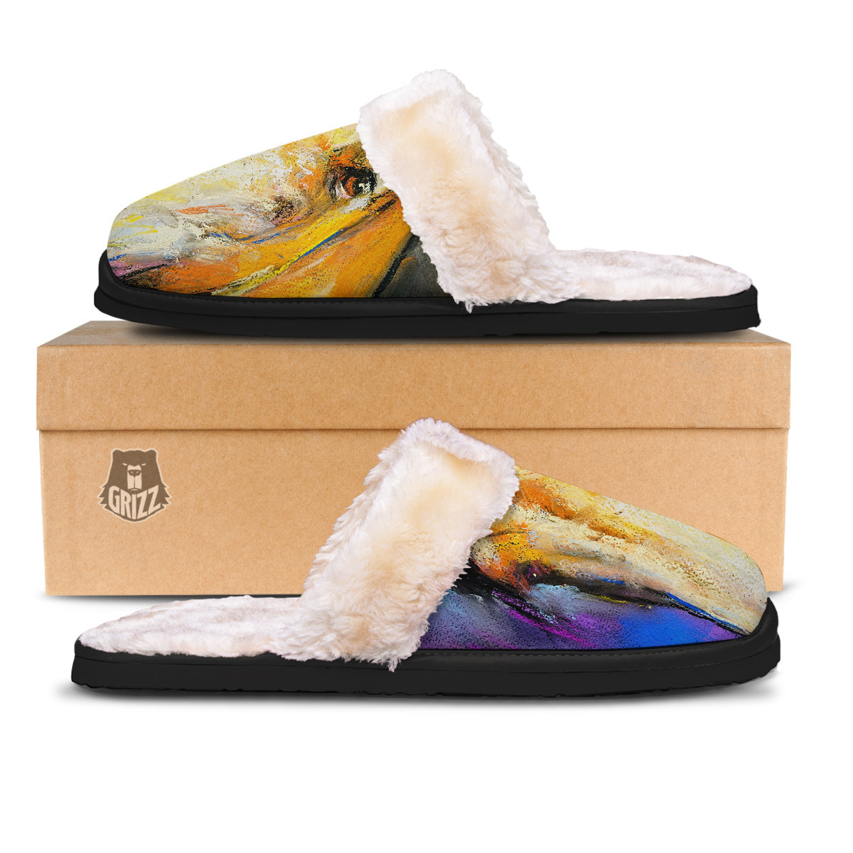 Horse Painting Colorful Print Slippers-grizzshop
