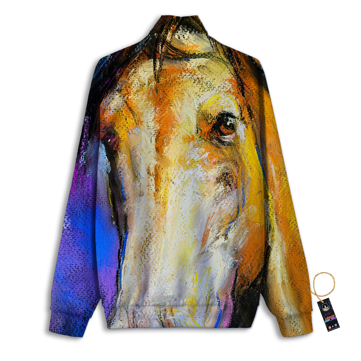 Horse Painting Colorful Print Track Jacket-grizzshop