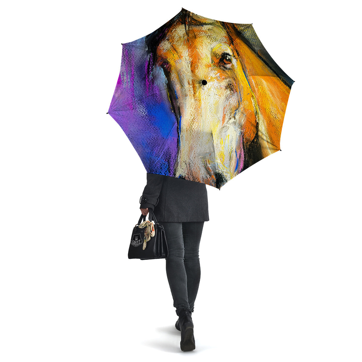 Horse Painting Colorful Print Umbrella-grizzshop