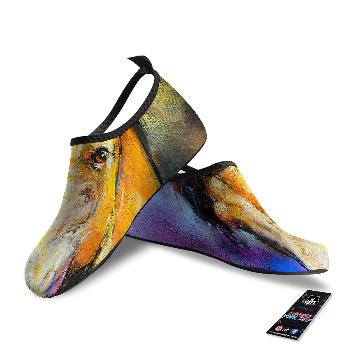 Horse Painting Colorful Print Water Shoes-grizzshop