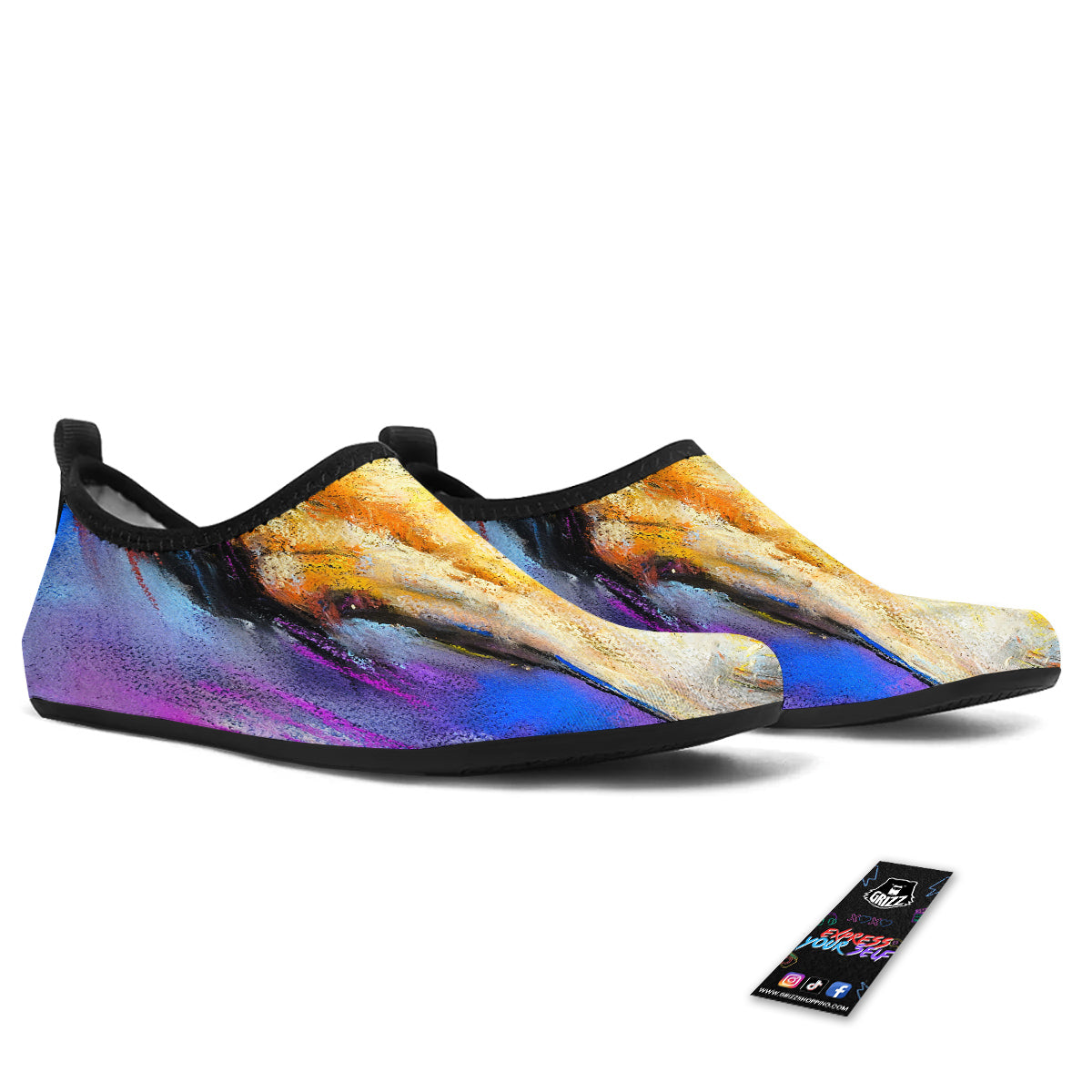 Horse Painting Colorful Print Water Shoes-grizzshop