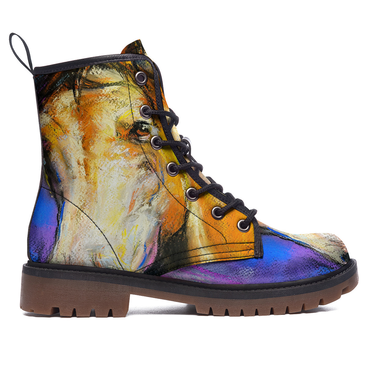 Horse Painting Colorful Print Work Boots-grizzshop