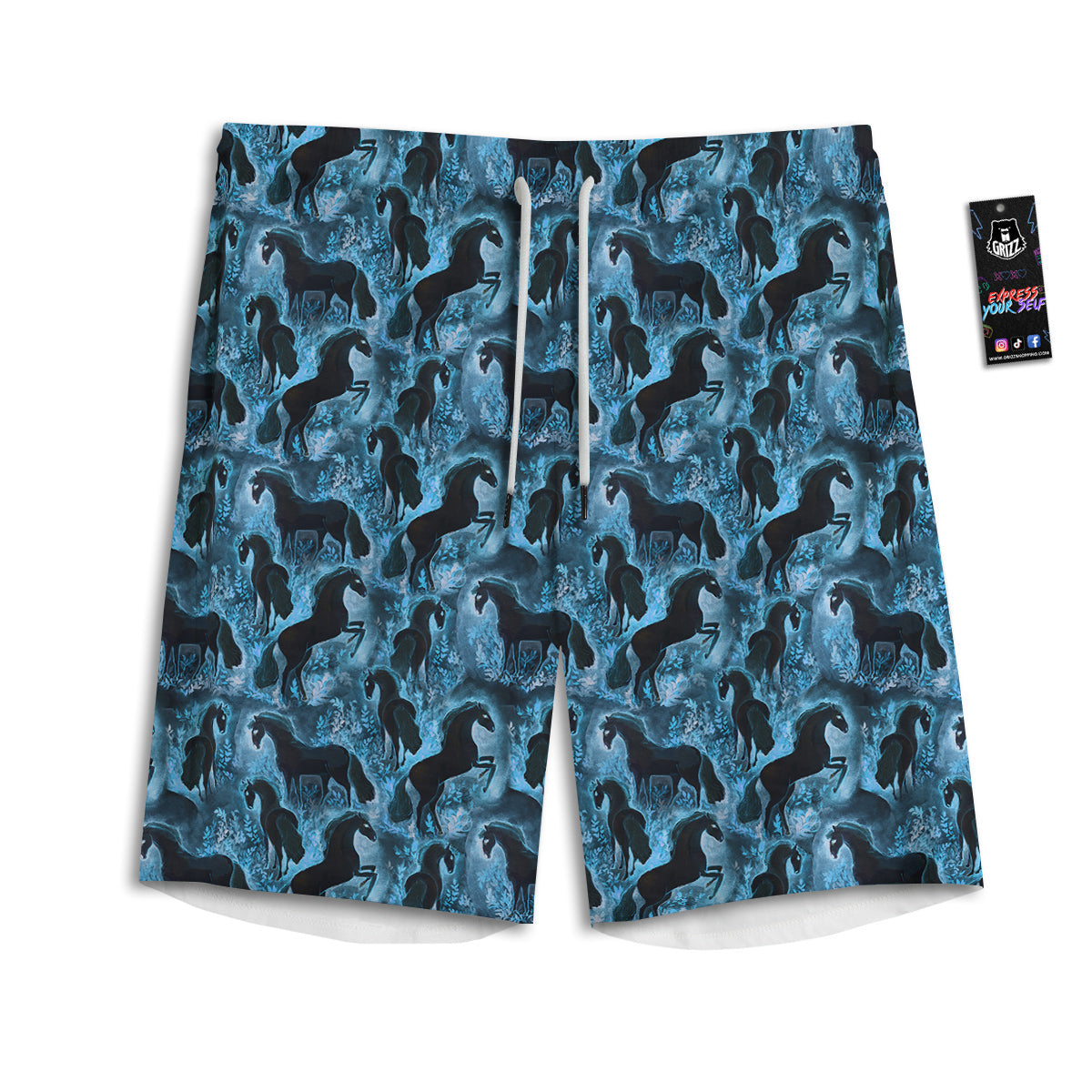 Labrador Retriever Hipster Print Men's Athletic Shorts
