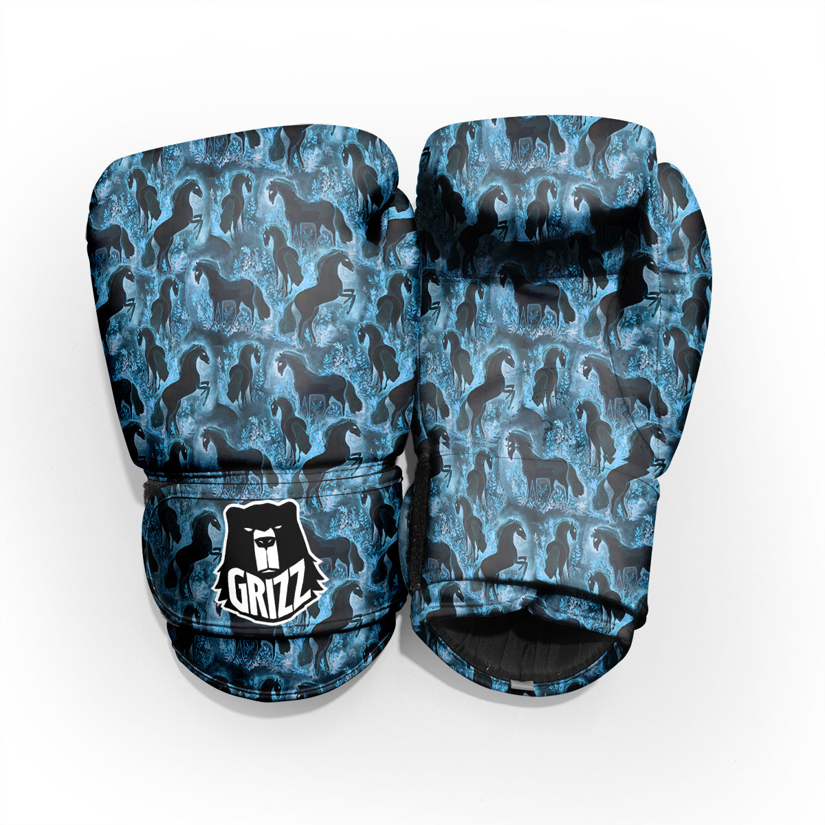 Horse Painting Dark Blue Print Pro Boxing Glove