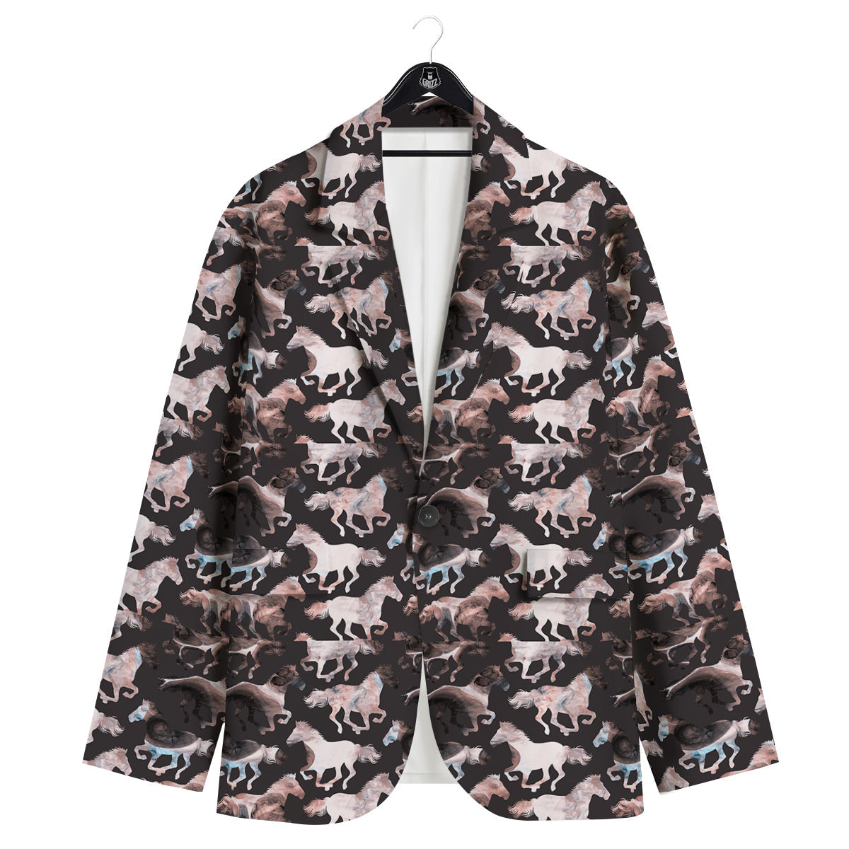 Horse Painting Dark Pink Print Men's Sport Coat-grizzshop