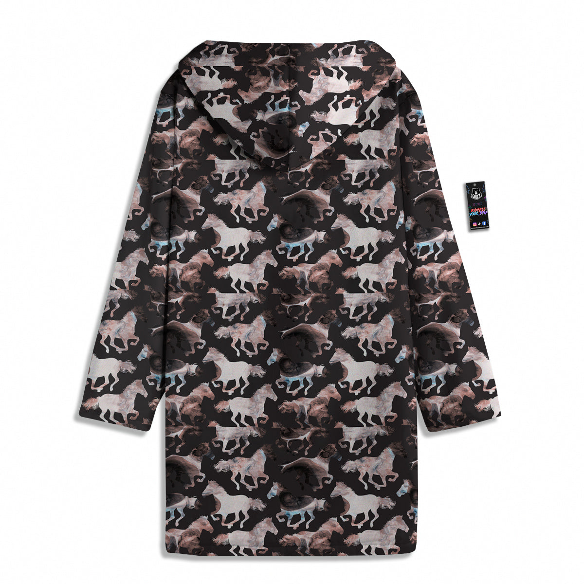 Horse Painting Dark Pink Print Men's Windbreaker Jacket-grizzshop