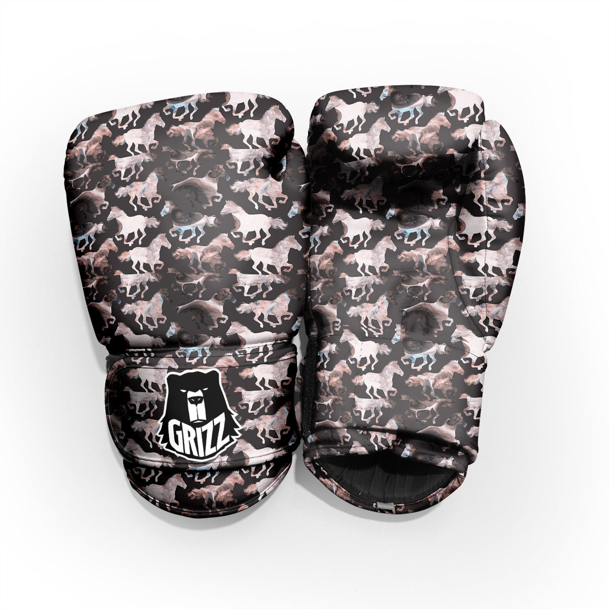 Horse Painting Dark Pink Print Pro Boxing Glove