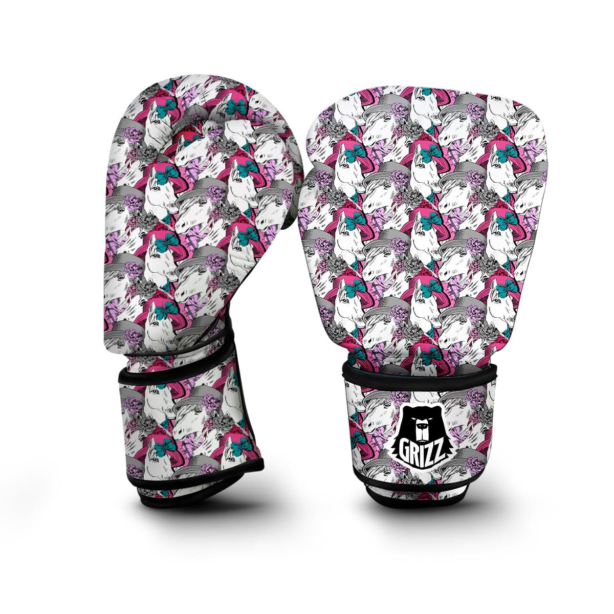 Horse Pattern Print Boxing Gloves-grizzshop