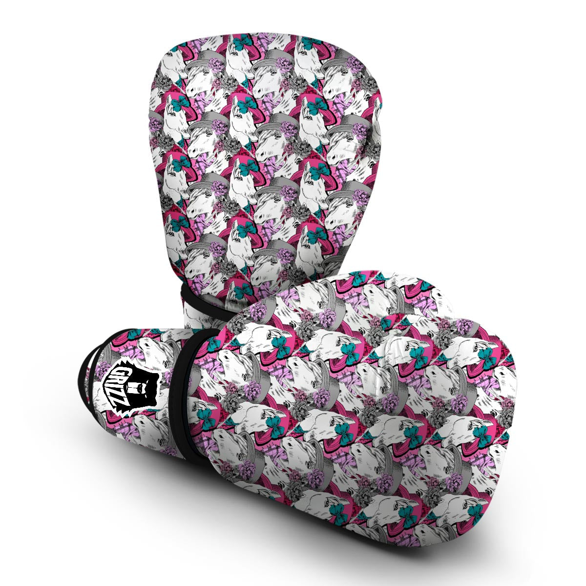 Horse Pattern Print Boxing Gloves-grizzshop