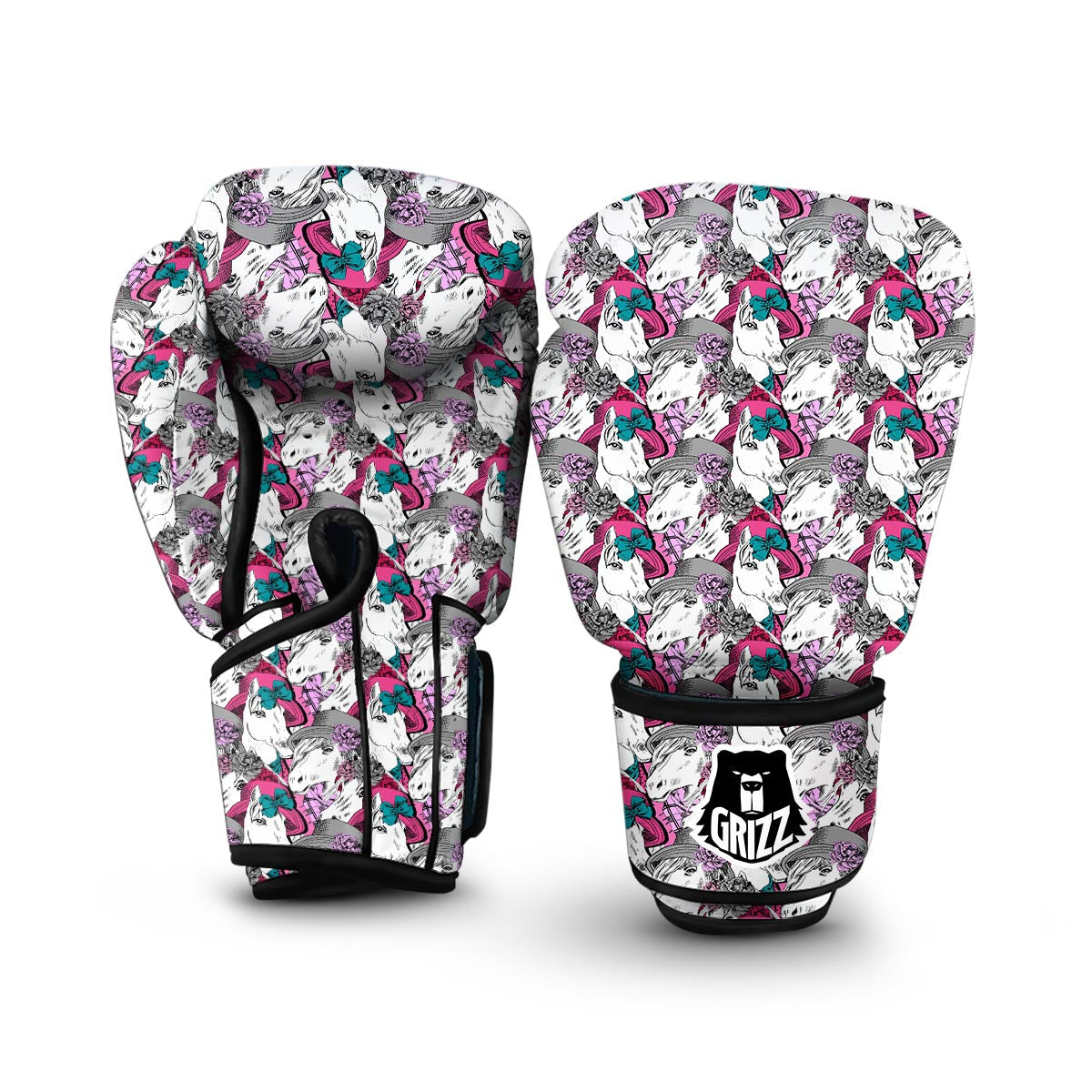 Horse Pattern Print Boxing Gloves-grizzshop