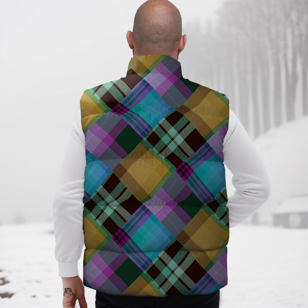 Horse Pattern Print Down Vest