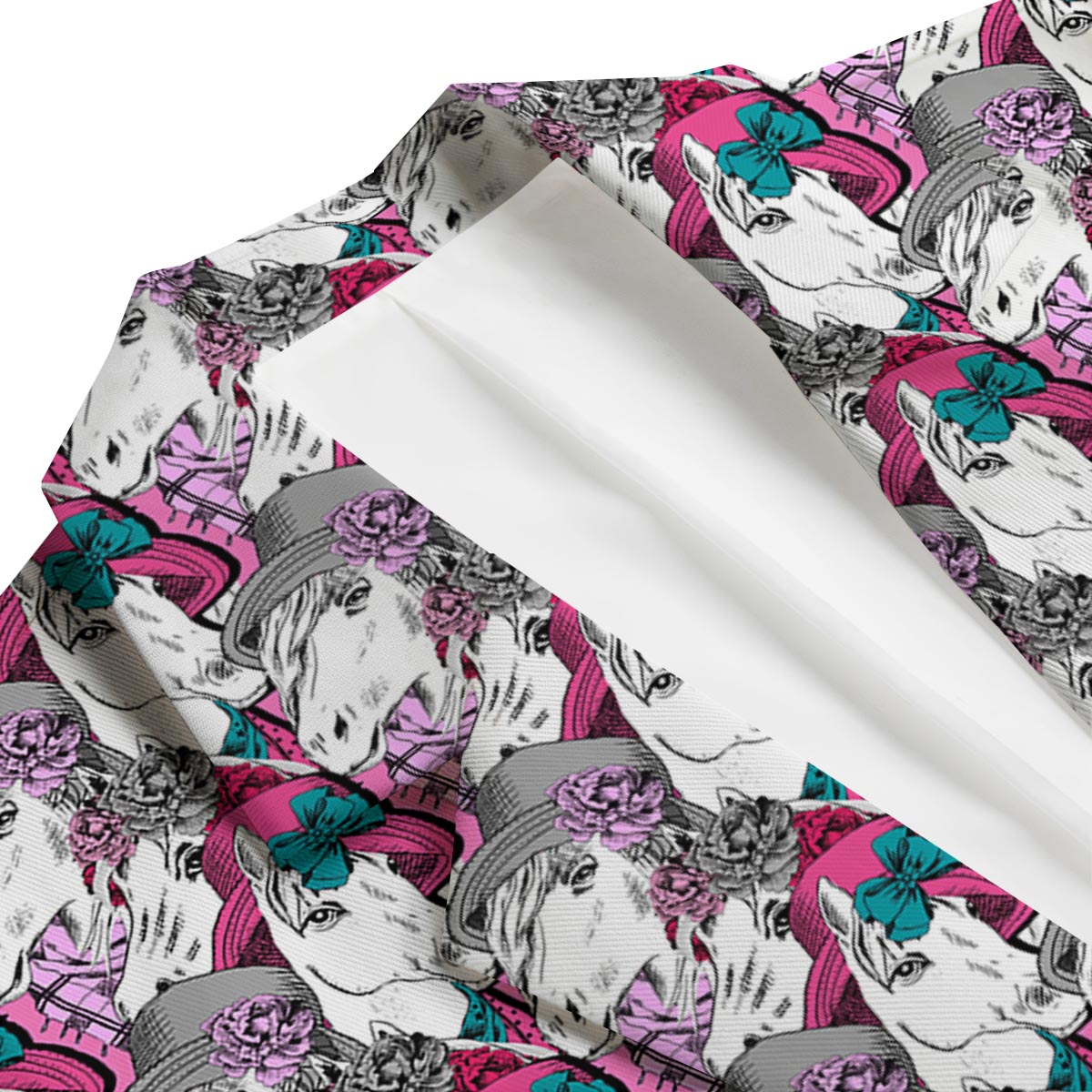Horse Pattern Print Men's Blazer-grizzshop