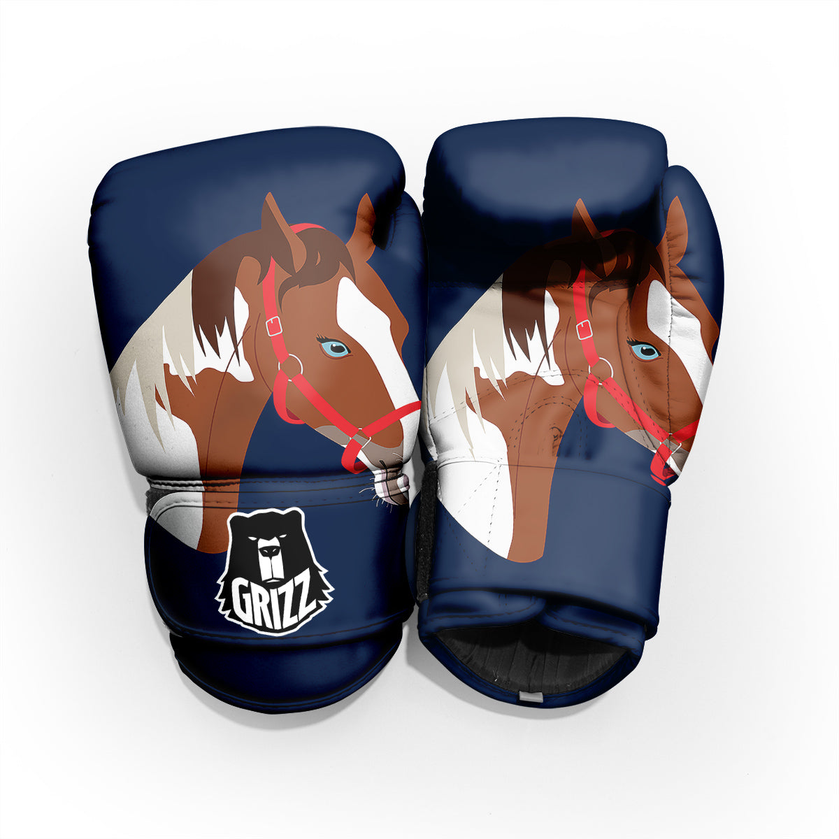 Horse Portrait Dark Blue Print Pro Boxing Glove