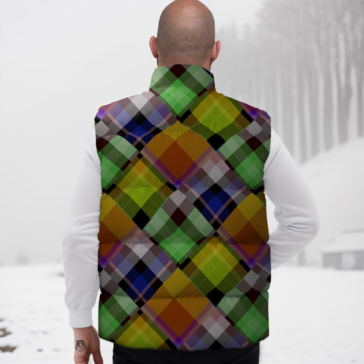 Horse Portrait Pattern Print Down Vest