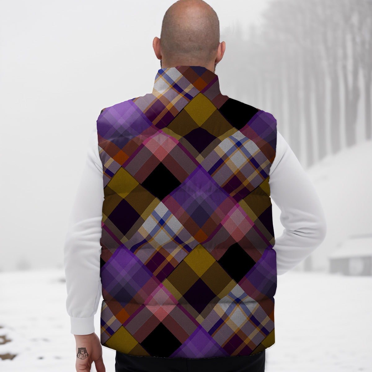 Horse Print Pattern Down Vest