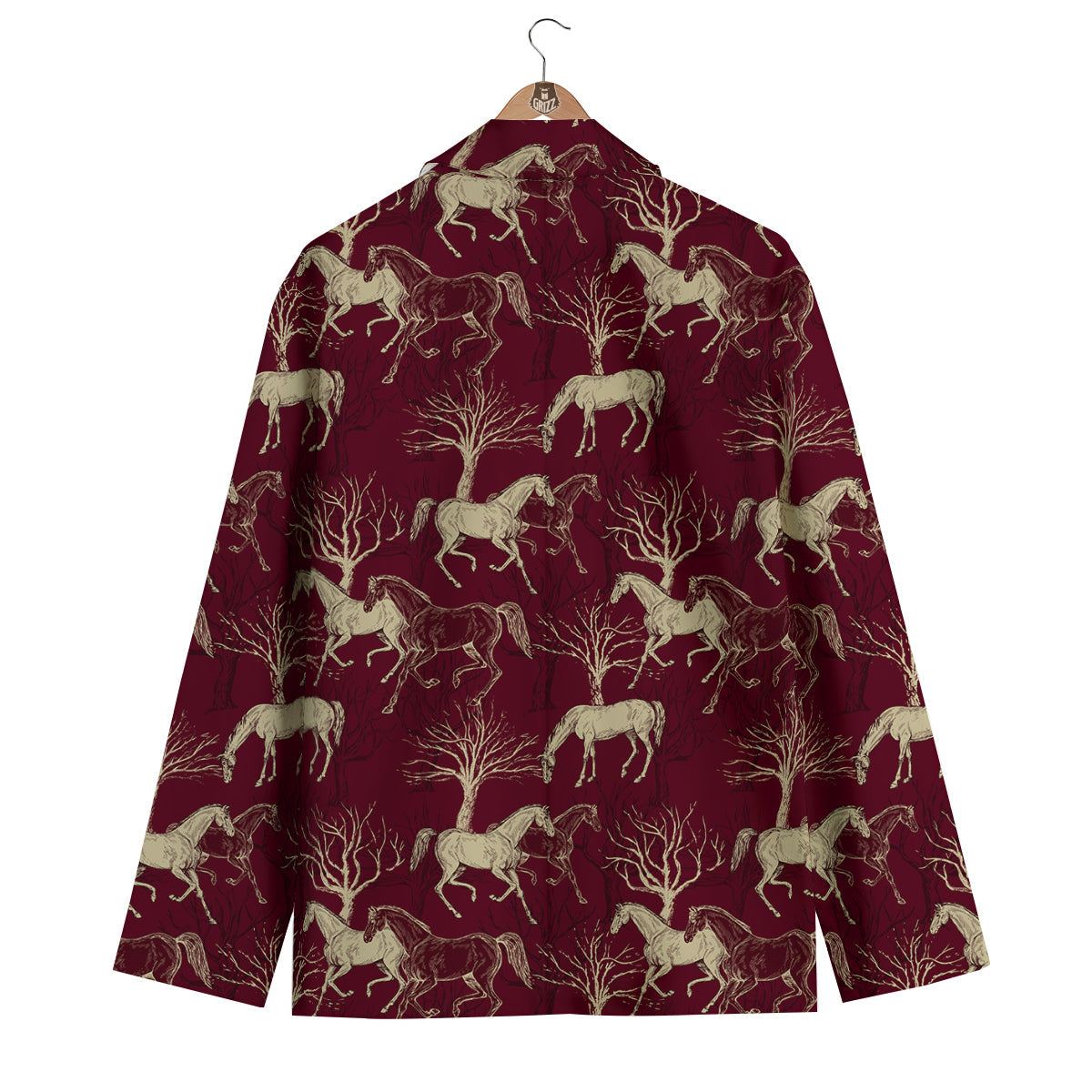 Horse Print Pattern Men's Blazer-grizzshop