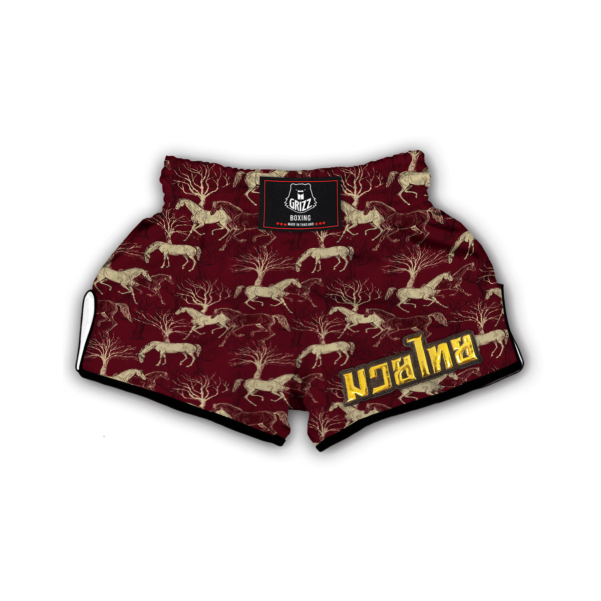 Horse Print Pattern Muay Thai Boxing Shorts-grizzshop