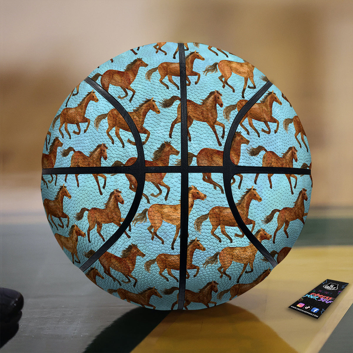 Horse Watercolor Print Pattern Basketball
