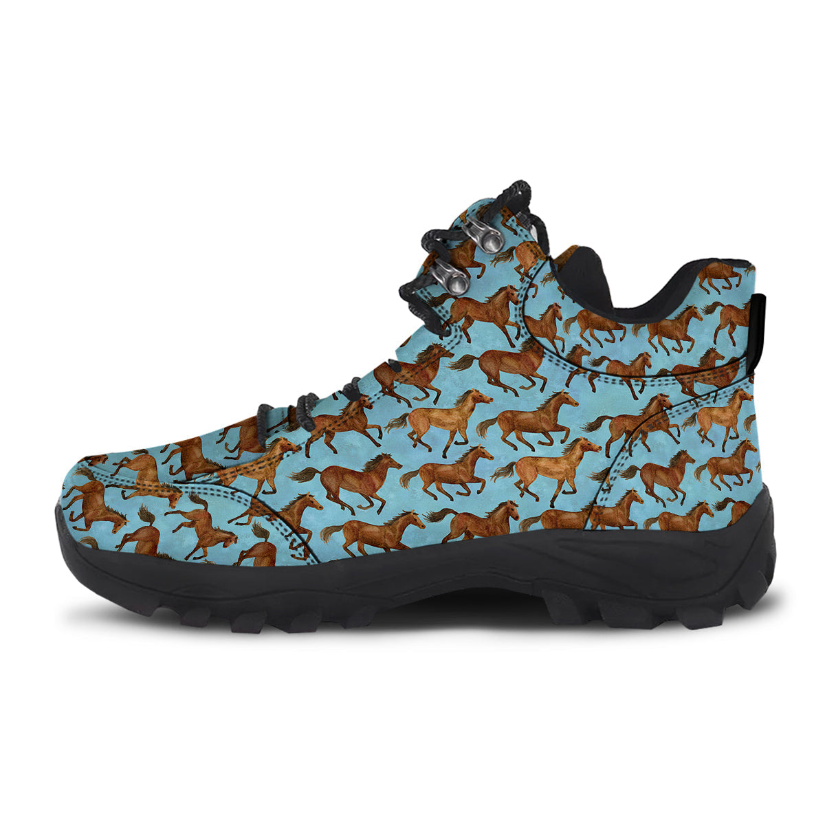 Horse Watercolor Print Pattern Hiking Shoes-grizzshop