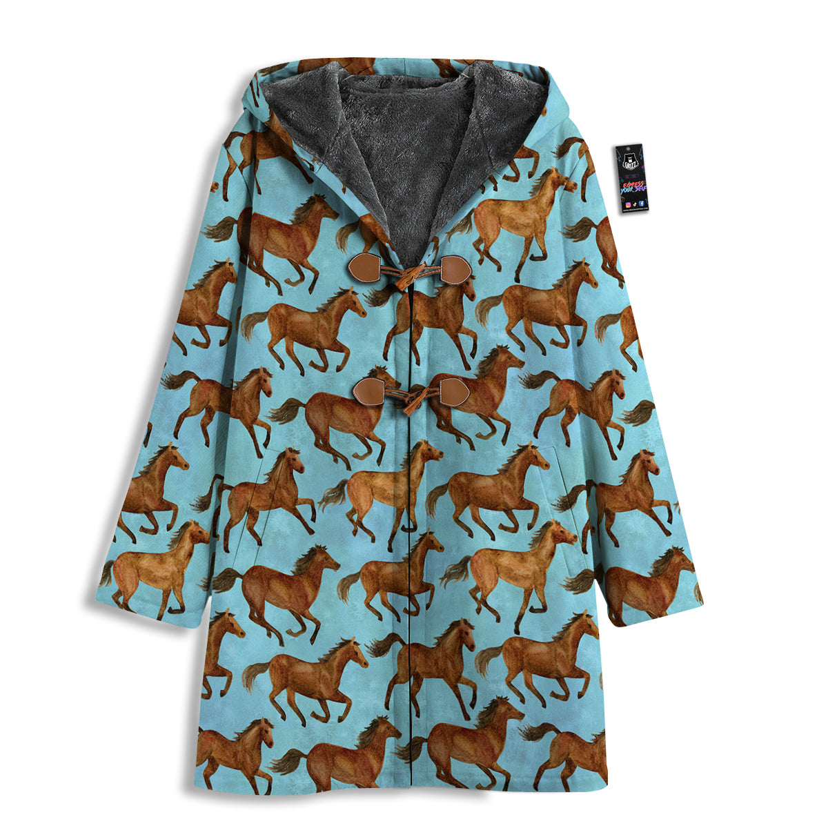 Horse Watercolor Print Pattern Men's Windbreaker Jacket-grizzshop