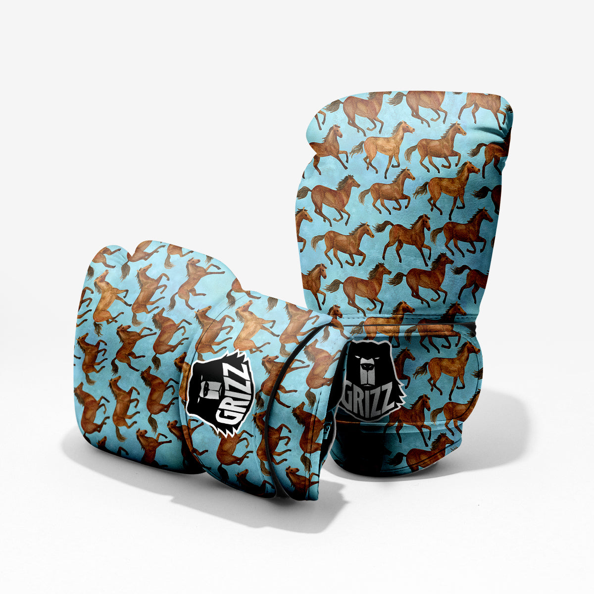 Horse Watercolor Print Pattern Pro Boxing Glove