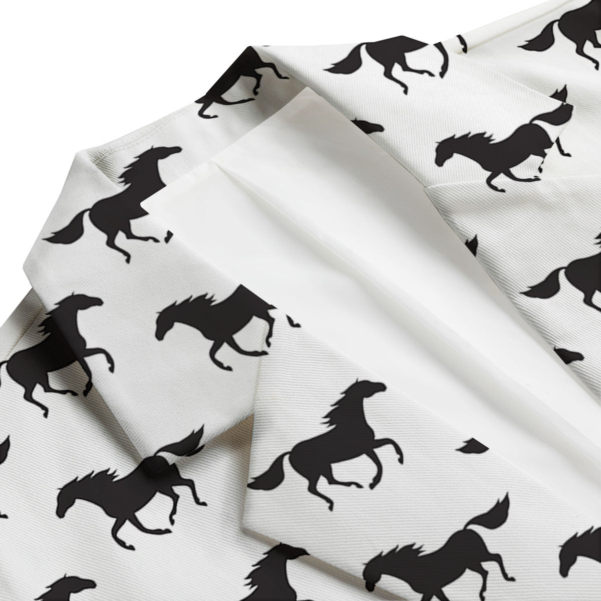 Horse White And Black Print Pattern Men's Blazer-grizzshop
