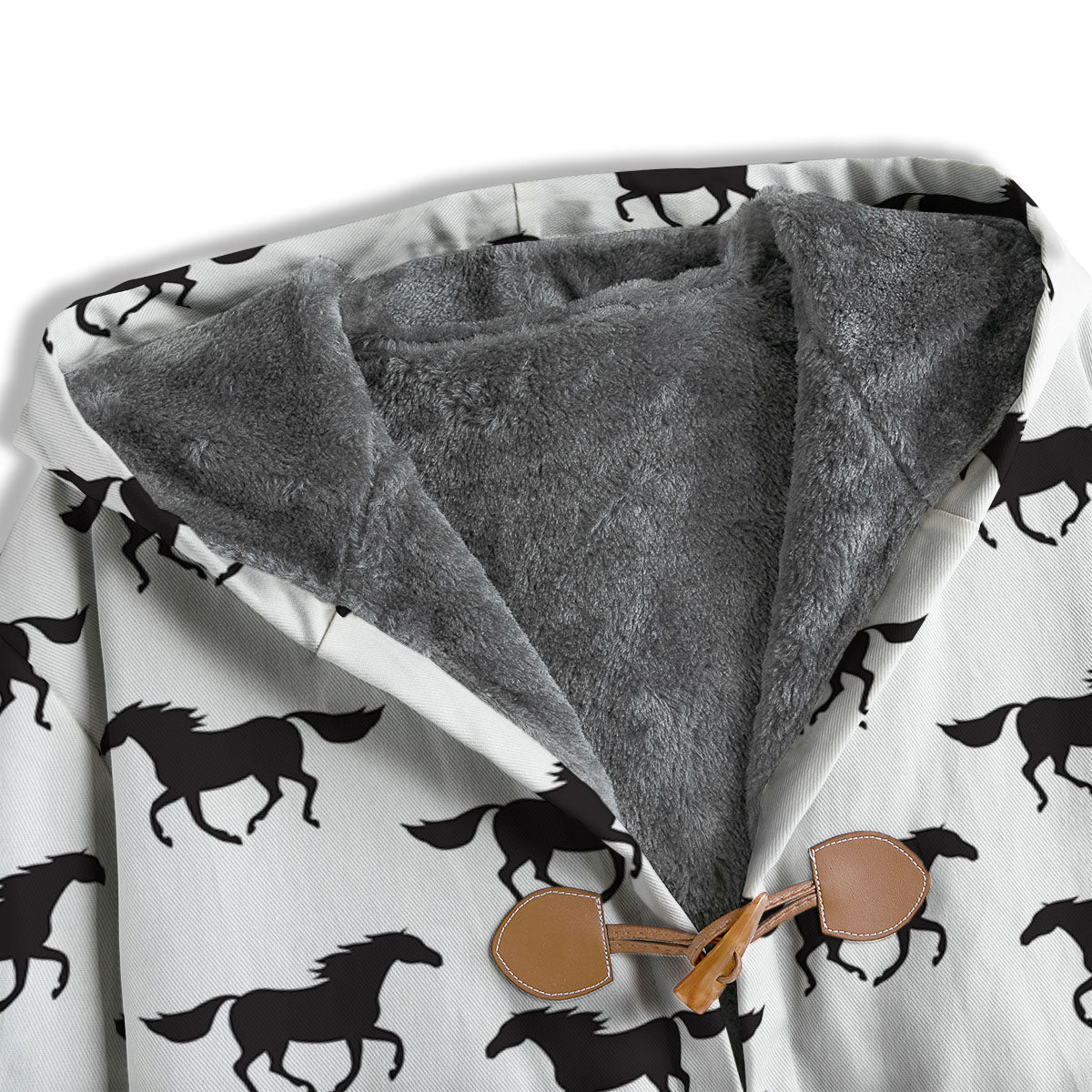 Horse White And Black Print Pattern Men's Windbreaker Jacket-grizzshop