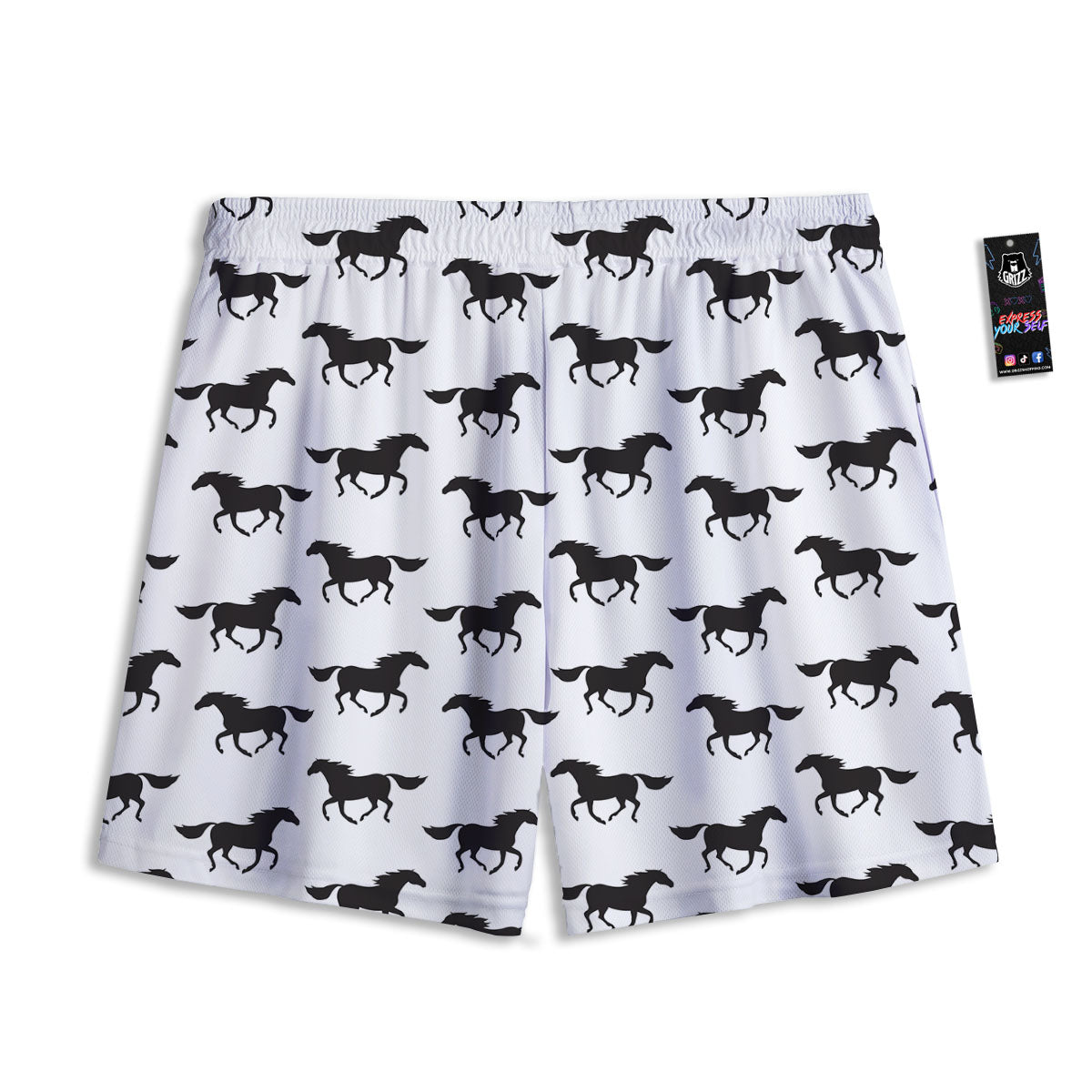 Kanagawa Wave Golden Print Mesh Shorts