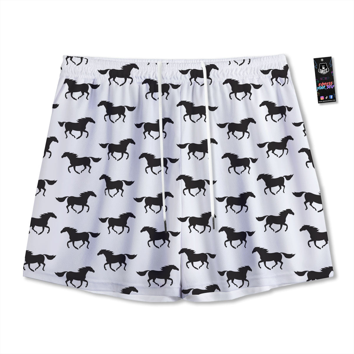 Kanagawa Wave Golden Print Mesh Shorts