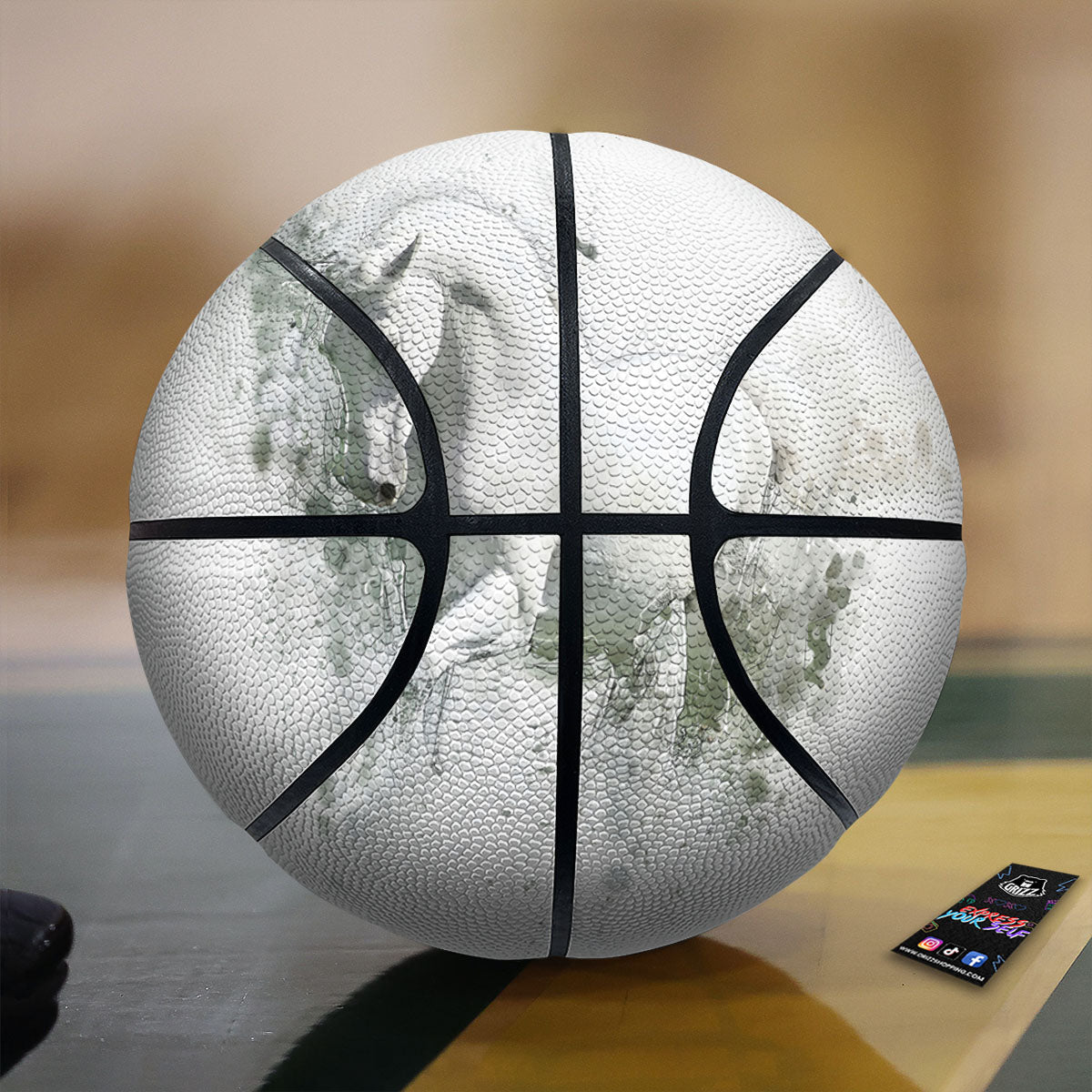 Horse White Stallion Print Basketball