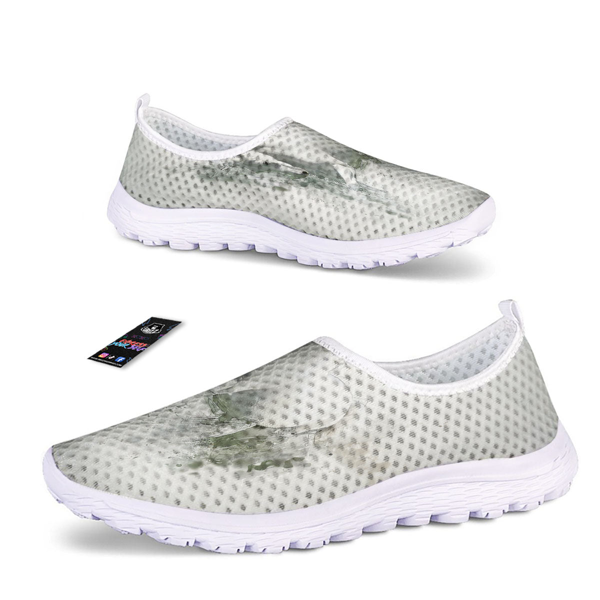 Horse White Stallion Print Nurse Shoes-grizzshop