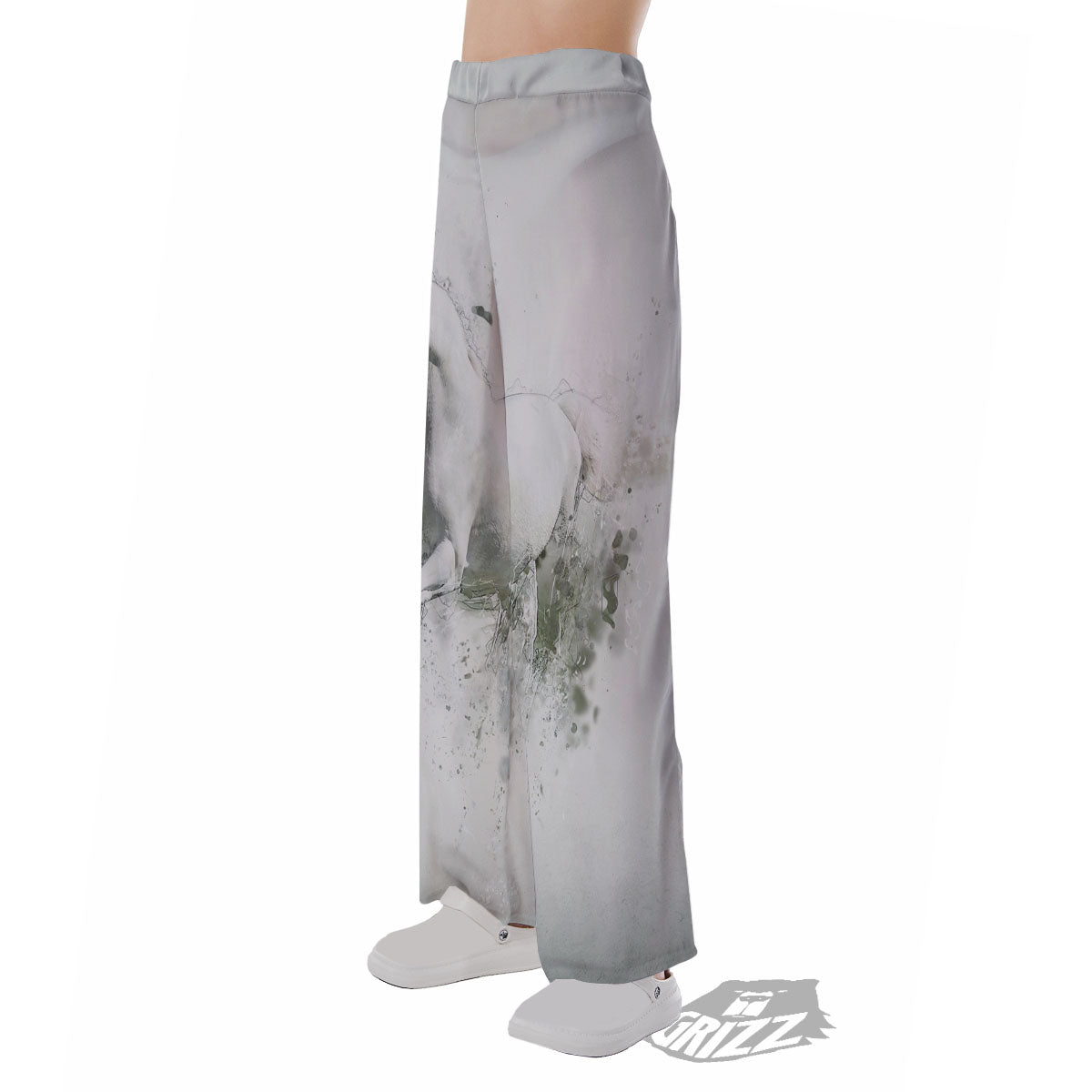 Horse White Stallion Print Pajama Pants-grizzshop