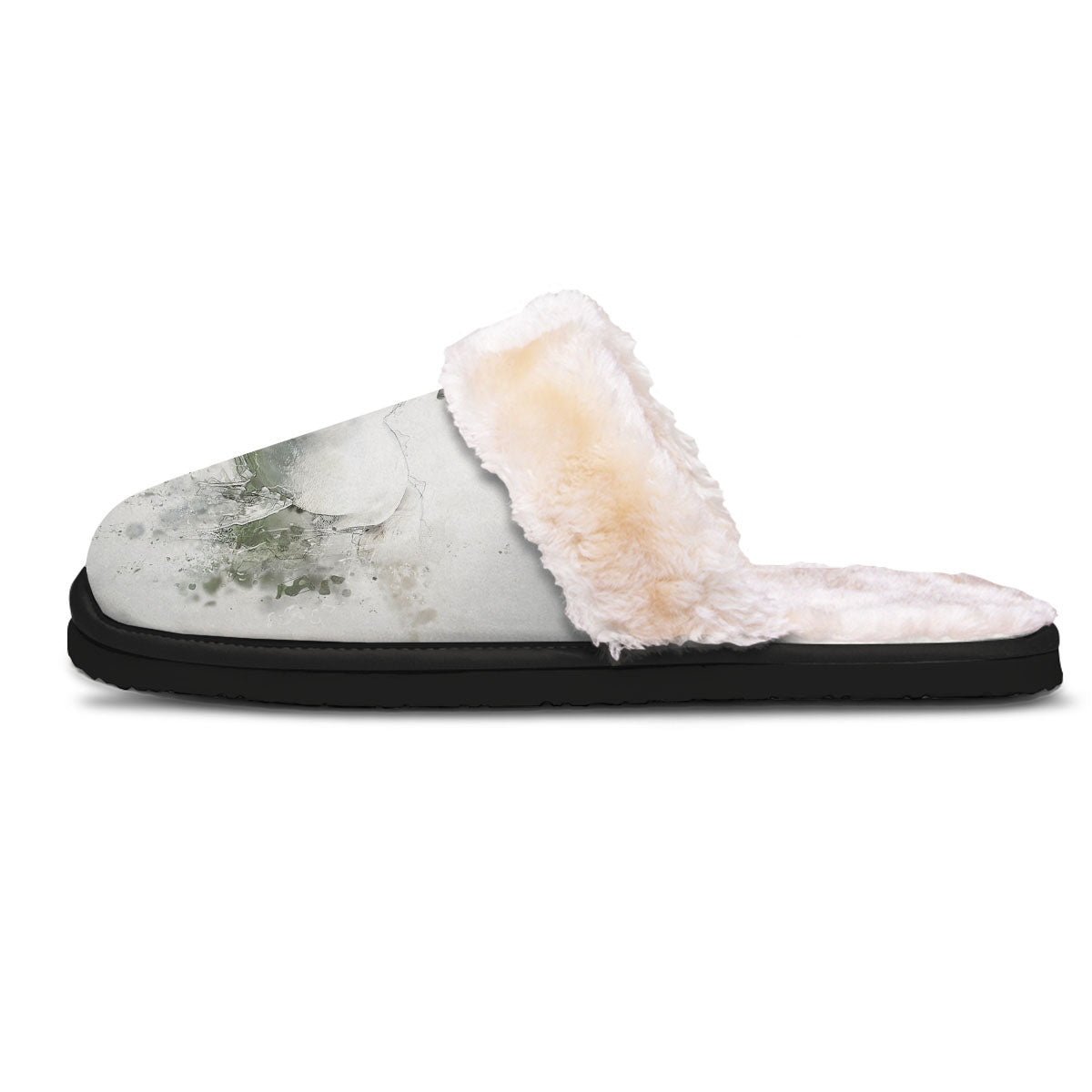Horse White Stallion Print Slippers-grizzshop
