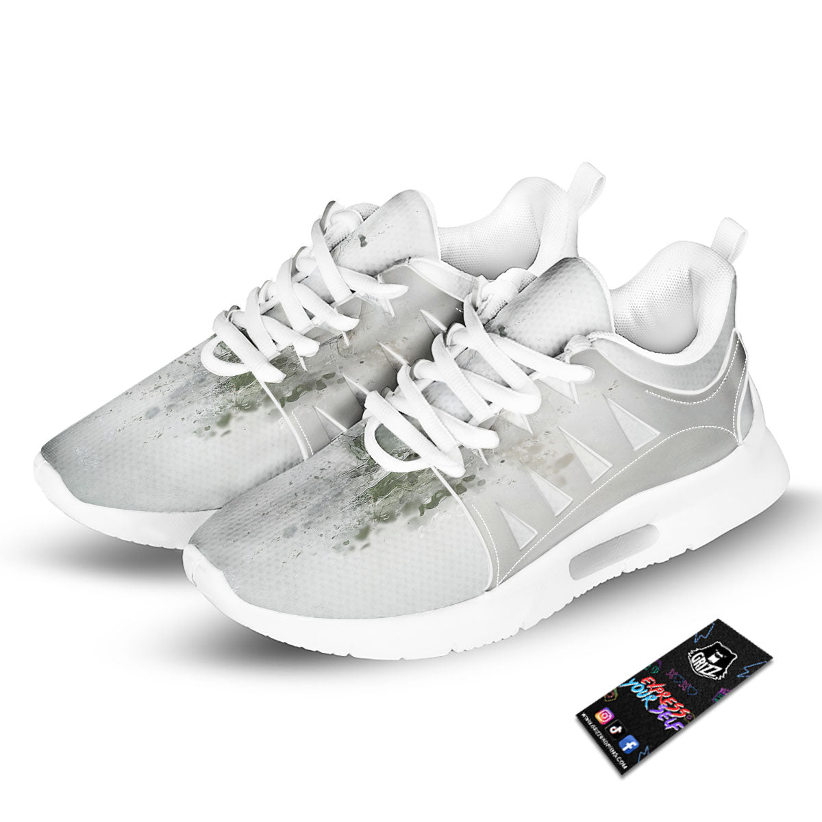 Horse White Stallion Print Tennis Shoes-grizzshop