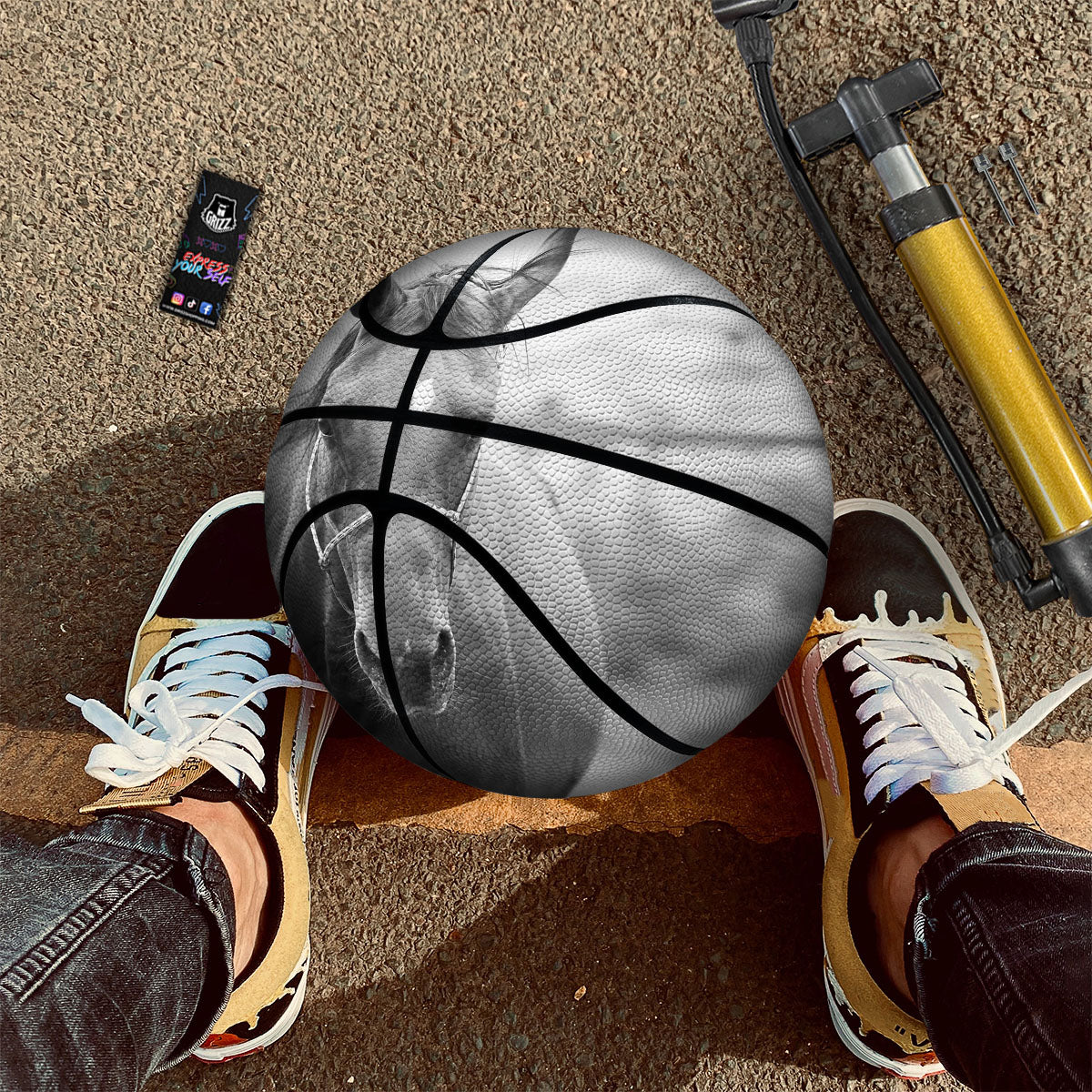 Horse Monochrome Print Basketball