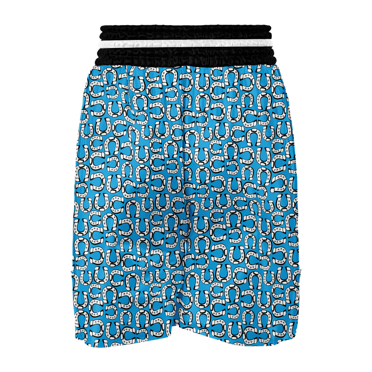 Horseshoe Blue Print Pattern Boxing Shorts-grizzshop