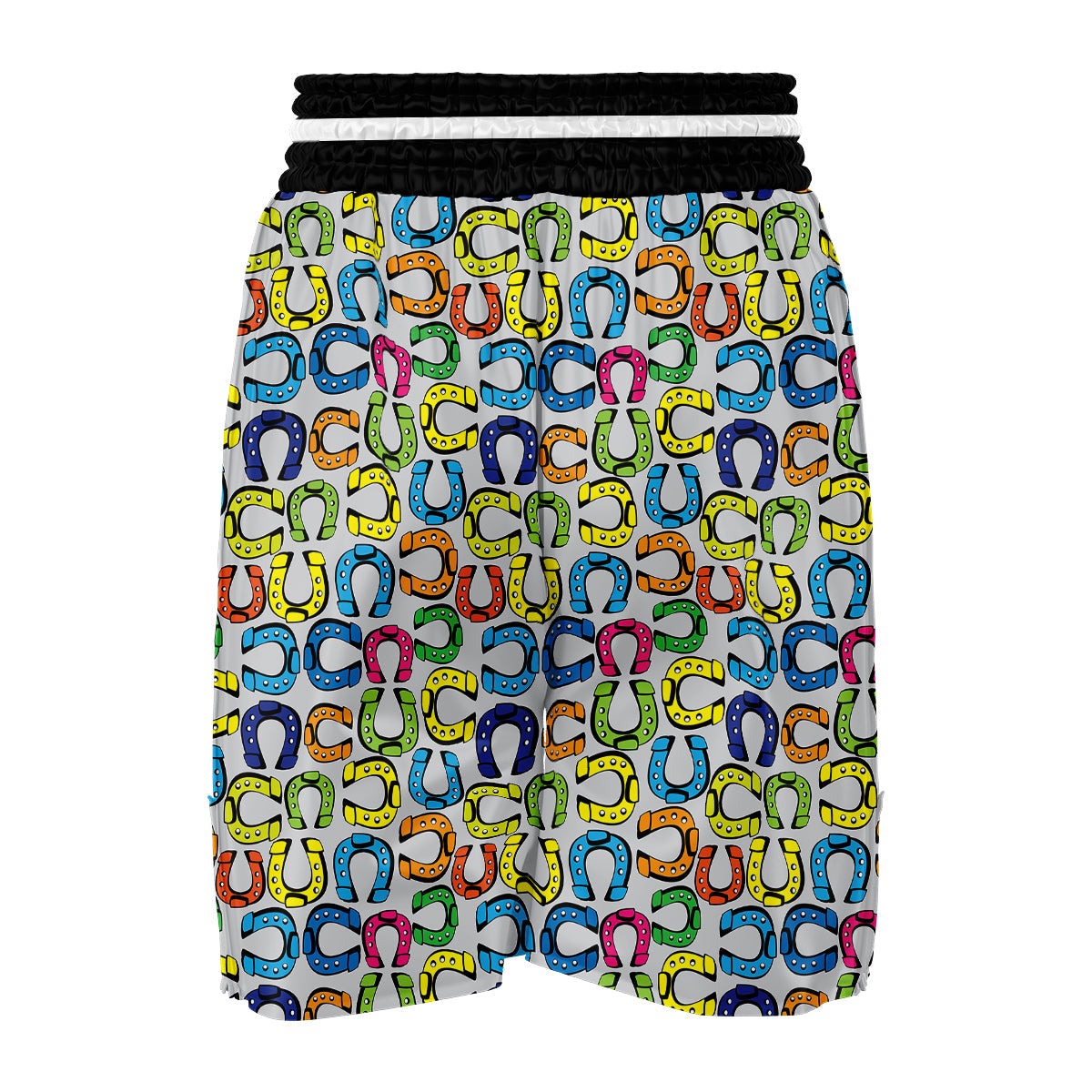 Horseshoe Colorful Print Pattern Boxing Shorts-grizzshop