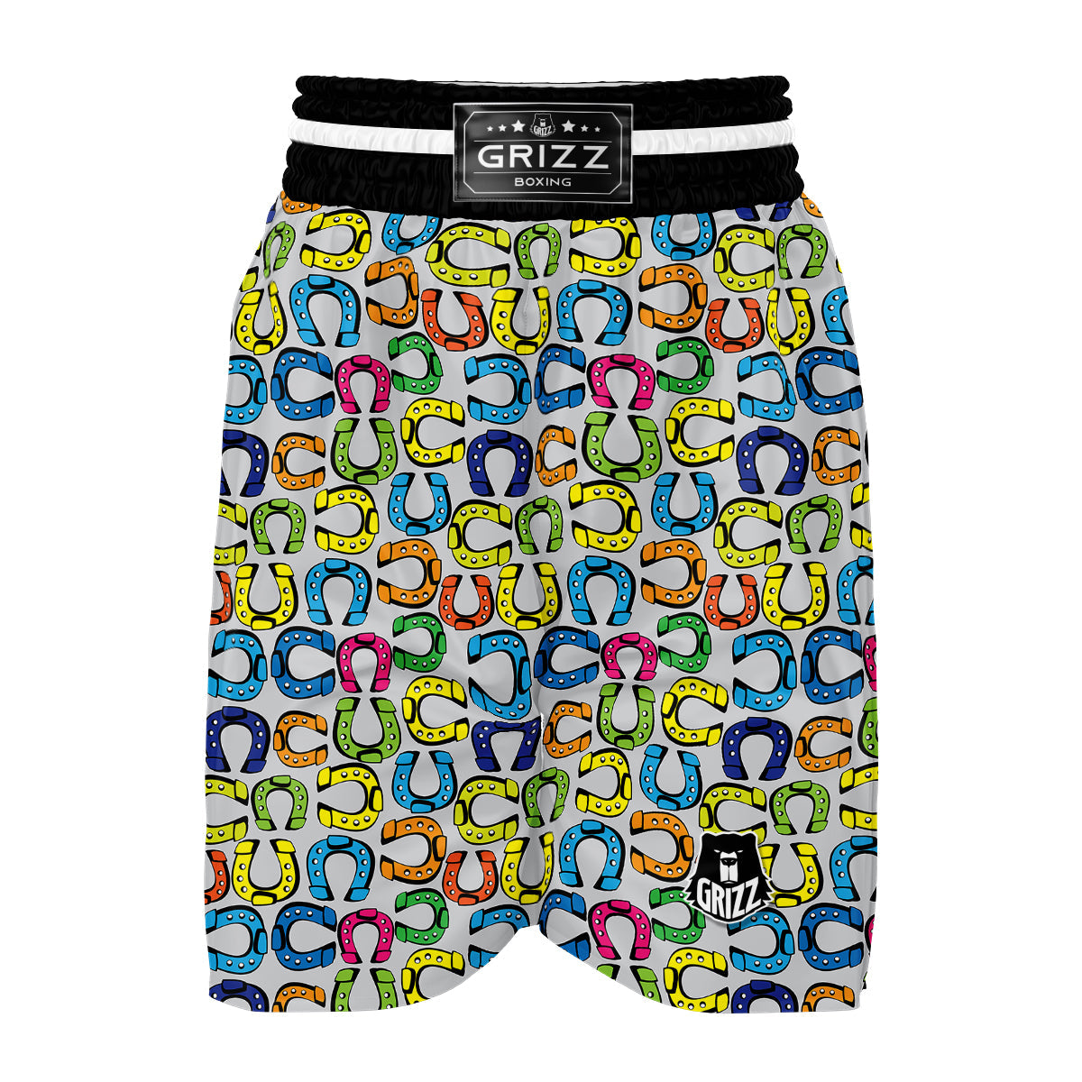 Horseshoe Colorful Print Pattern Boxing Shorts-grizzshop