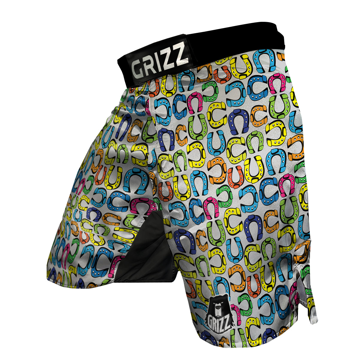 Horseshoe Colorful Print Pattern MMA Shorts-grizzshop