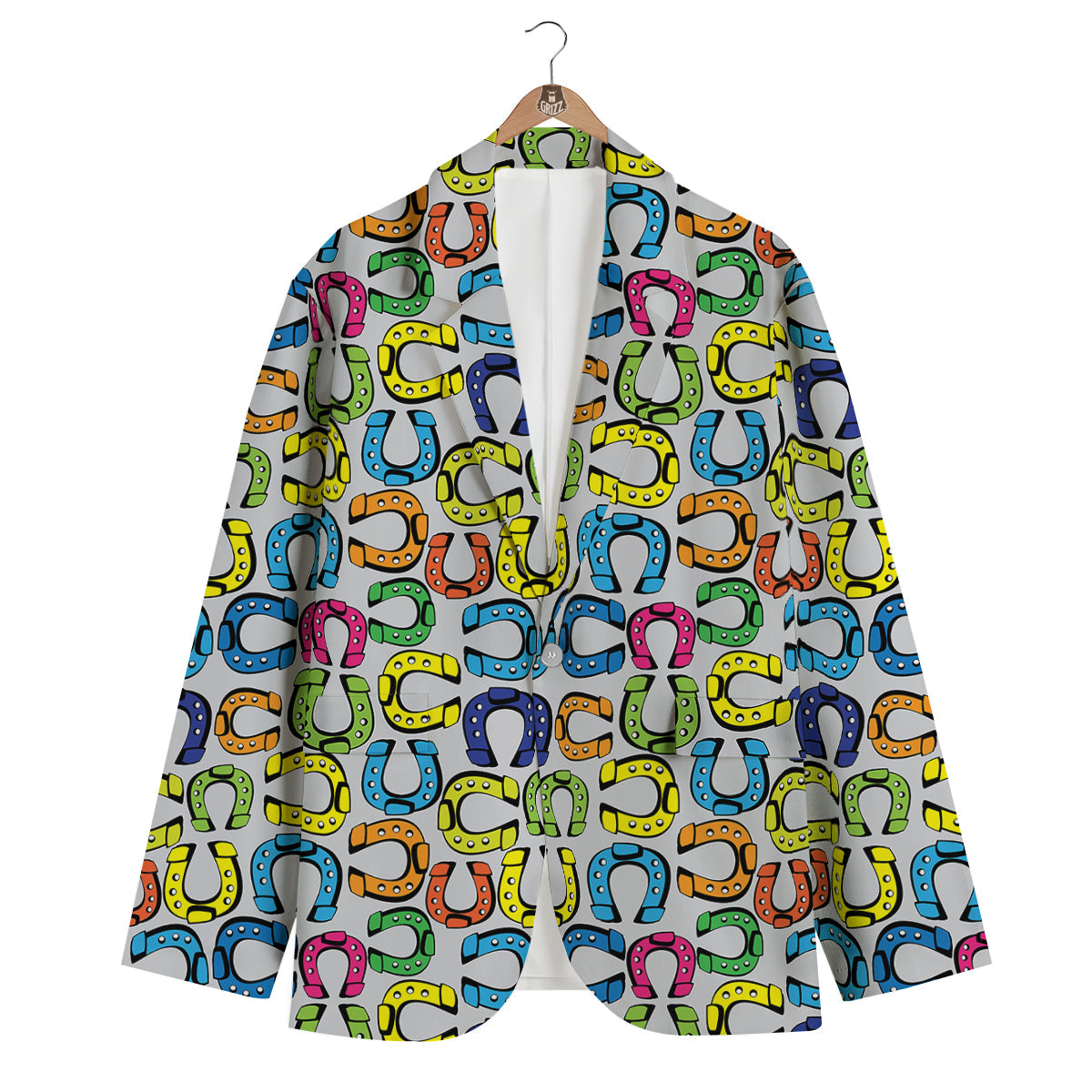 Horseshoe Colorful Print Pattern Men's Blazer-grizzshop