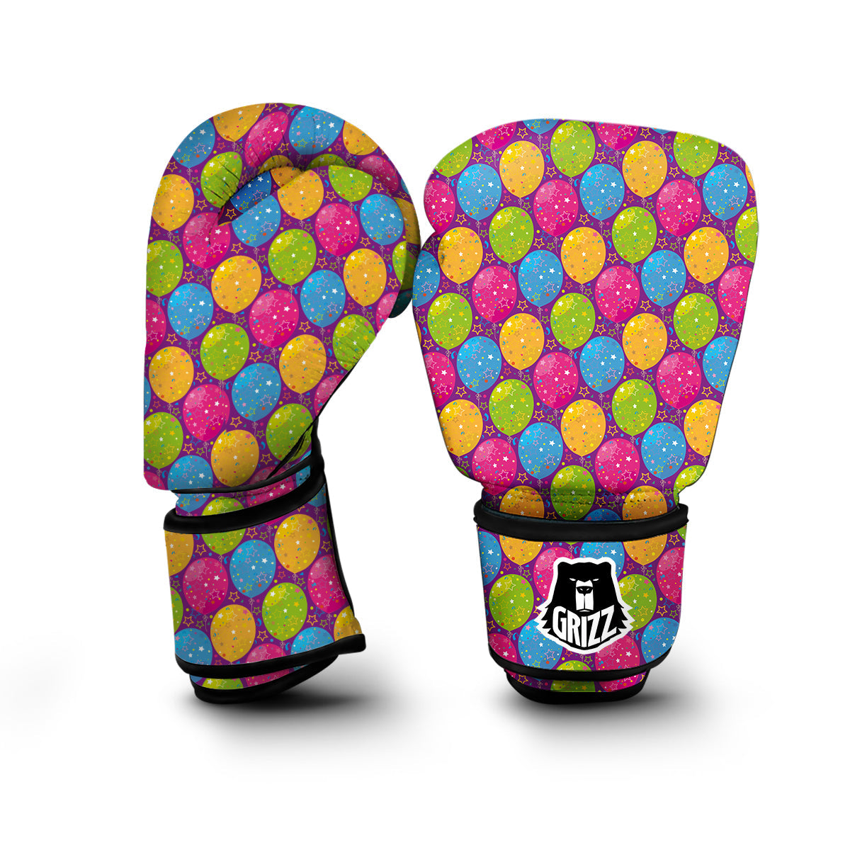Hot Air Balloon Colorful Pattern Print Boxing Gloves-grizzshop